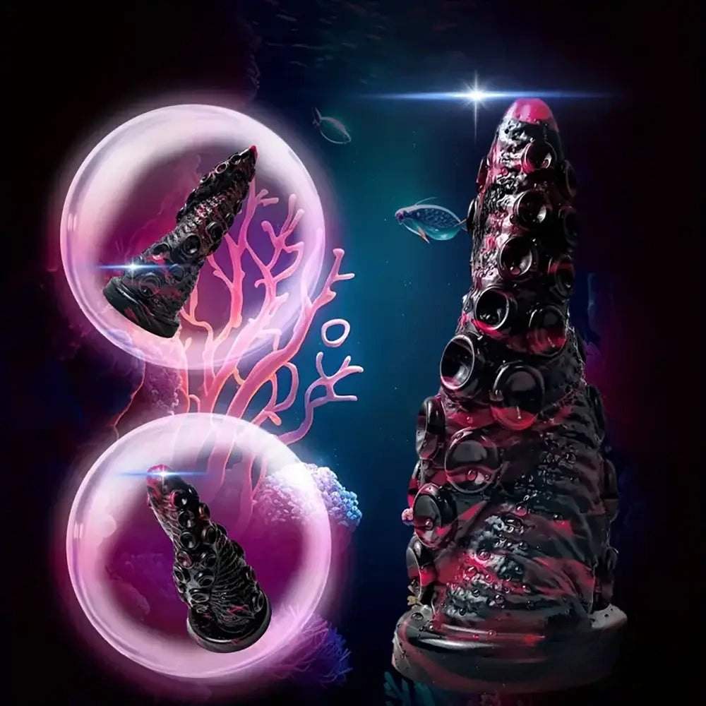 Octopus tentacle textured fantasy silicone dildo, photo 8