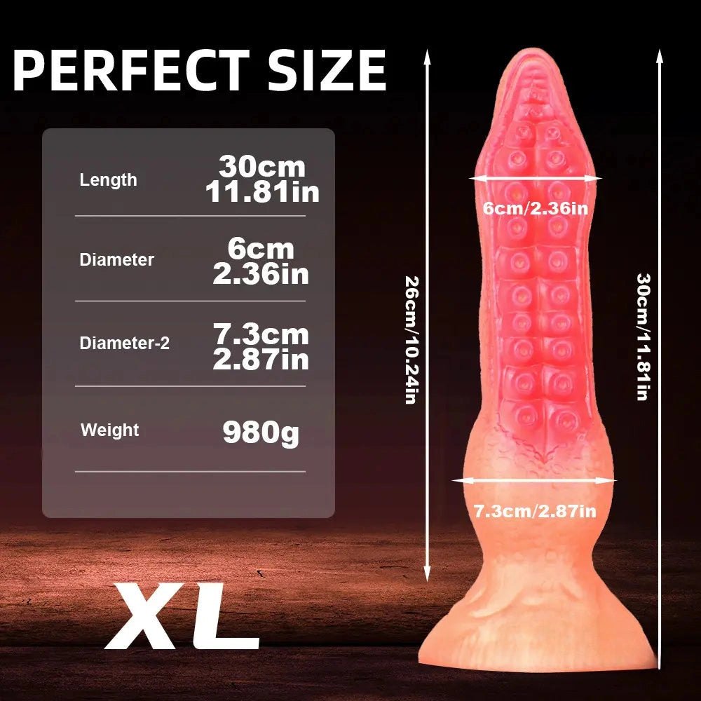 Flesh octopus tentacle fantasy dildo with suction cup base
