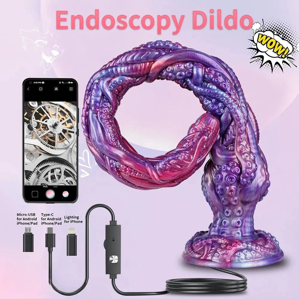 Purple octopus tentacle silicone fantasy dildo, photo 2