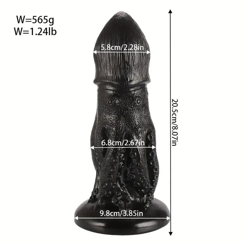 Black octopus tentacle fantasy dildo