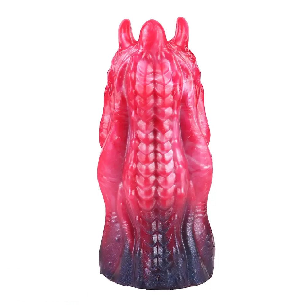 Red tentacle-textured silicone fantasy dildo, photo 1
