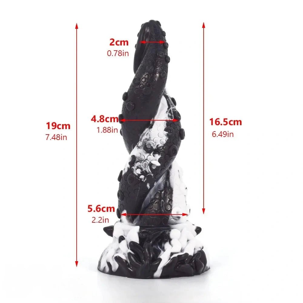 Black and white octopus tentacle fantasy dildo, photo 5