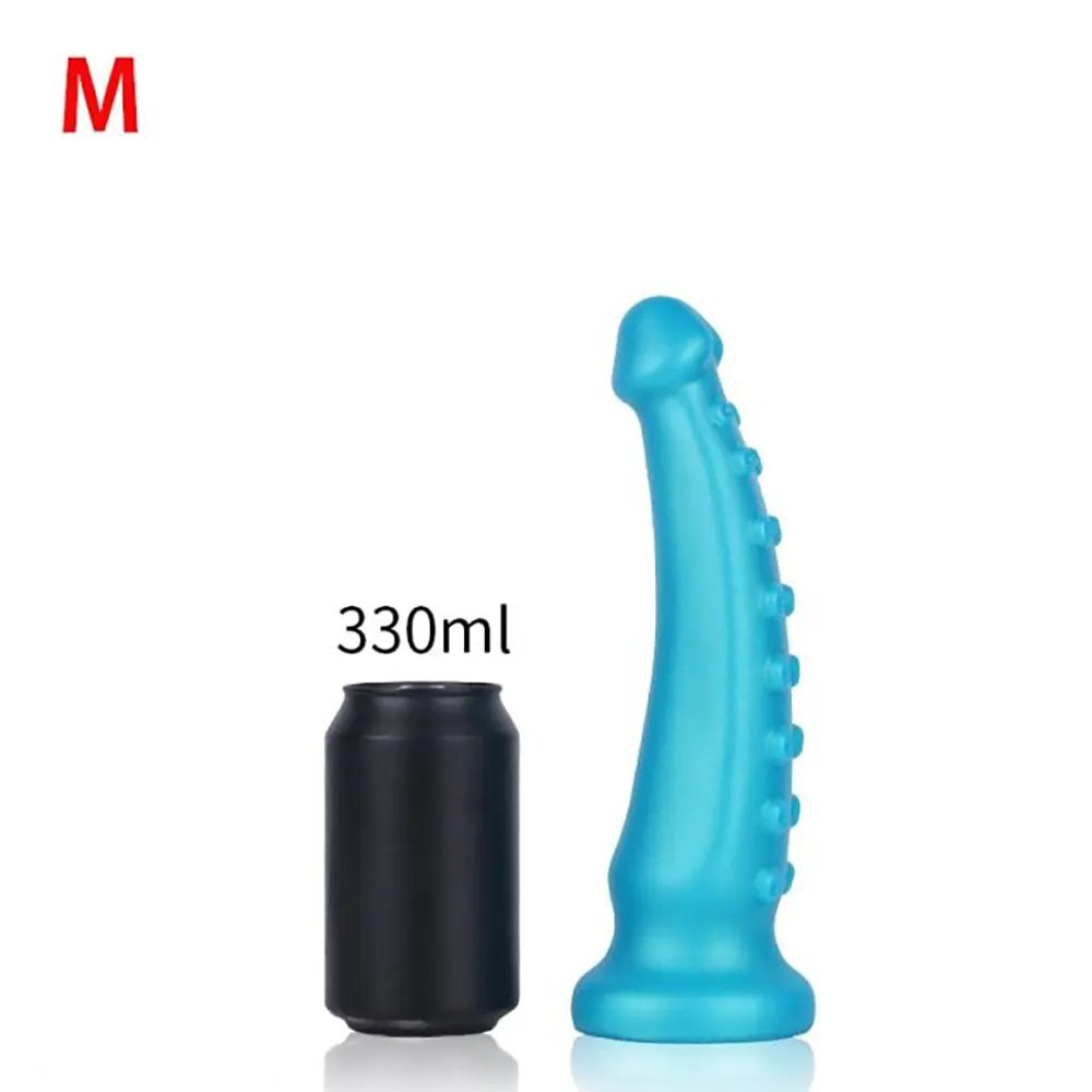 Blue ribbed tentacle fantasy dildo