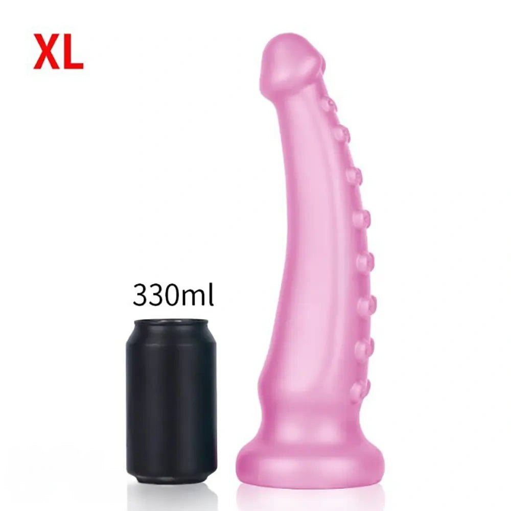 Pink ribbed tentacle fantasy dildo