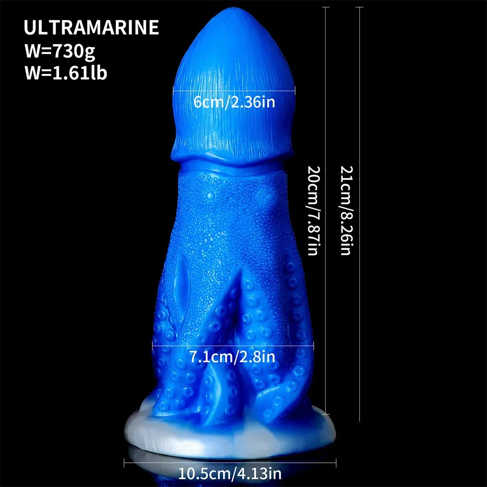Blue octopus tentacle silicone fantasy dildo