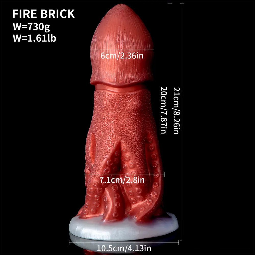 Red octopus tentacle silicone fantasy dildo