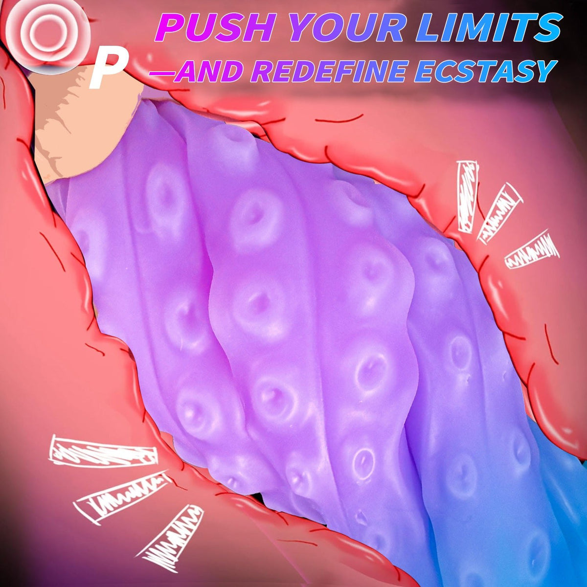 Purple tentacle-textured jellyfish anal plug, photo 14
