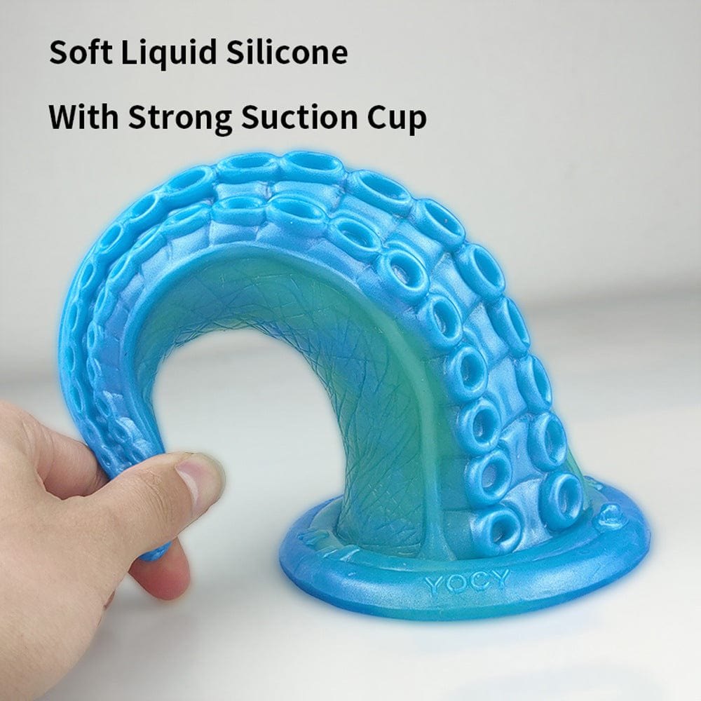 Blue octopus tentacle liquid silicone dildo, photo 2