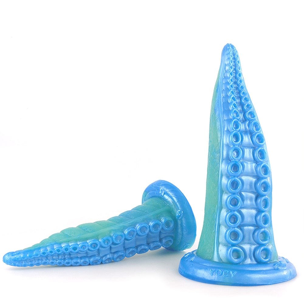Blue octopus tentacle liquid silicone dildo, photo 3