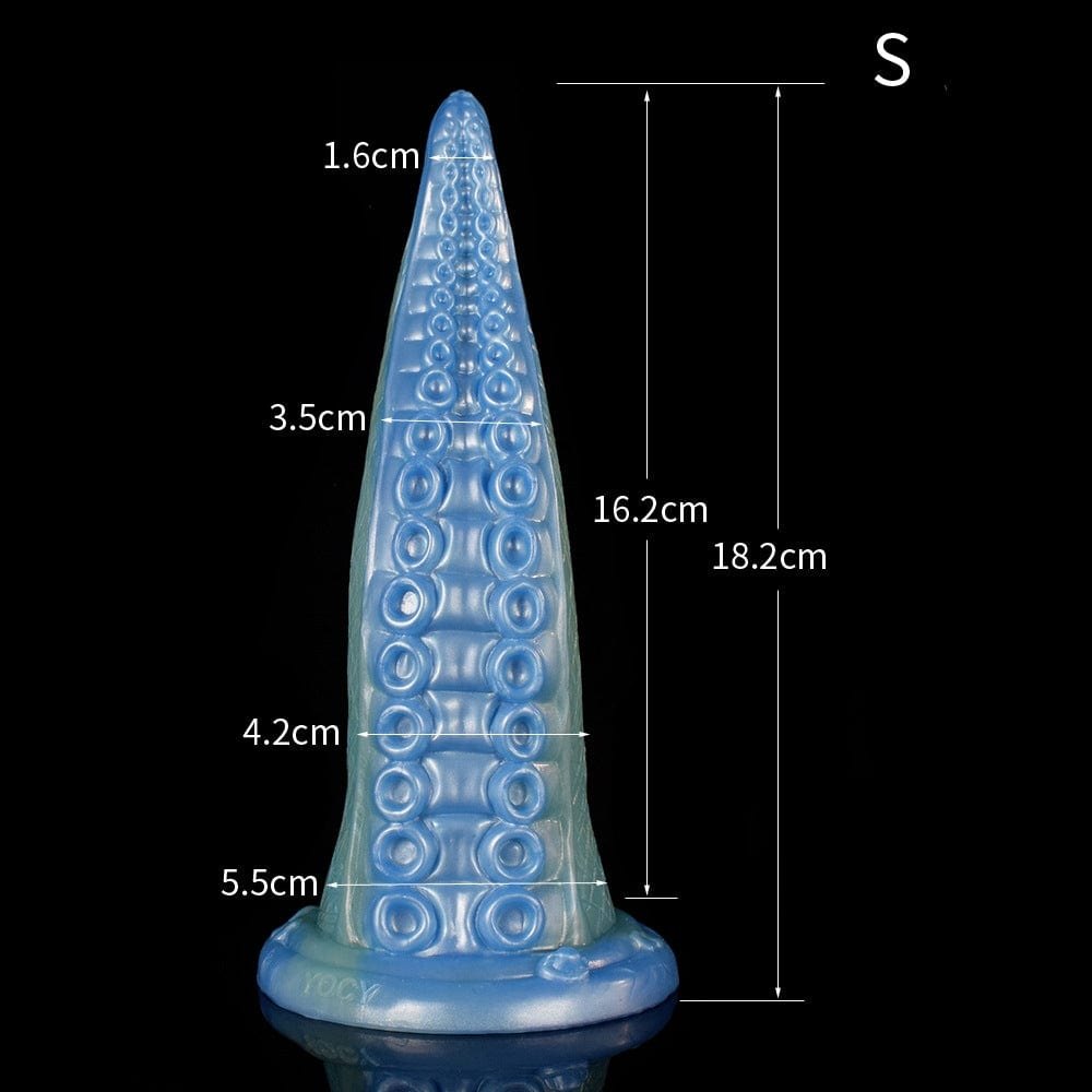 Blue octopus tentacle liquid silicone dildo, photo 5