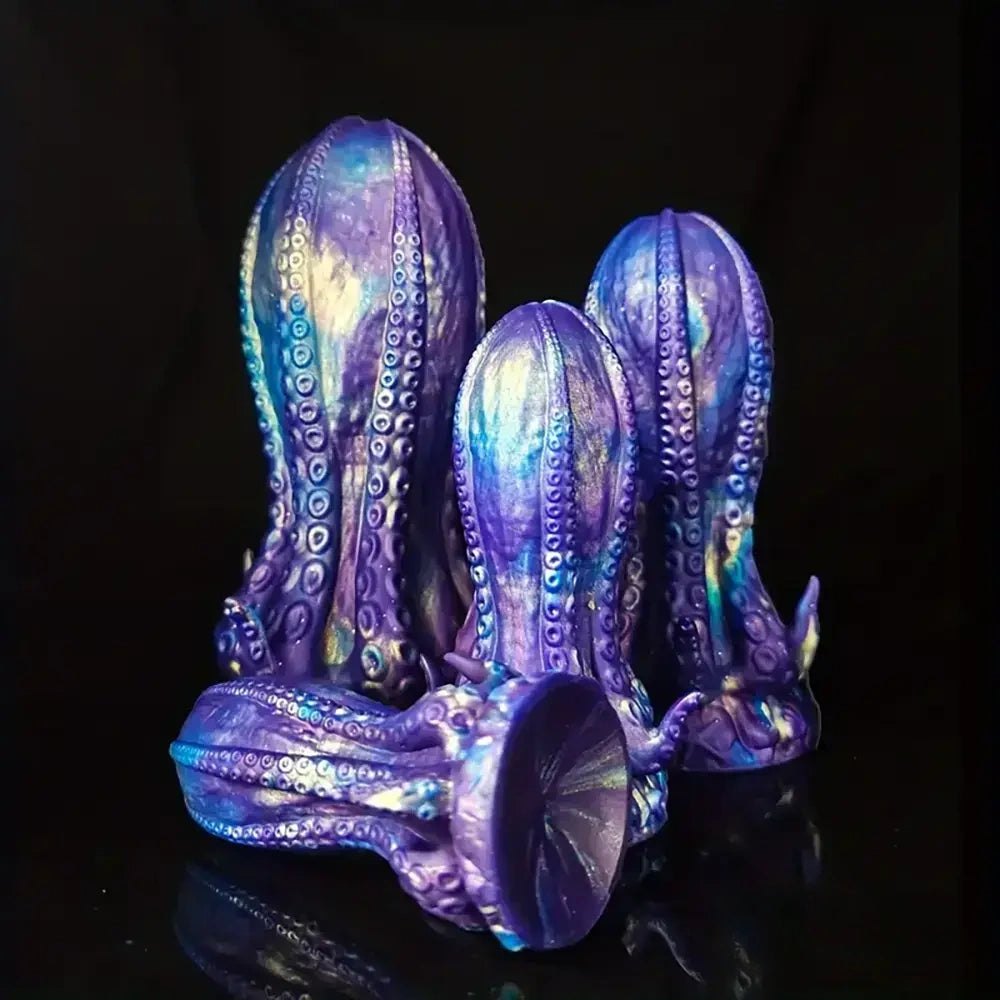 Purple and blue octopus tentacle silicone dildo, photo 1