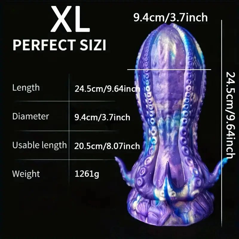 Purple and blue octopus tentacle silicone dildo, photo 10
