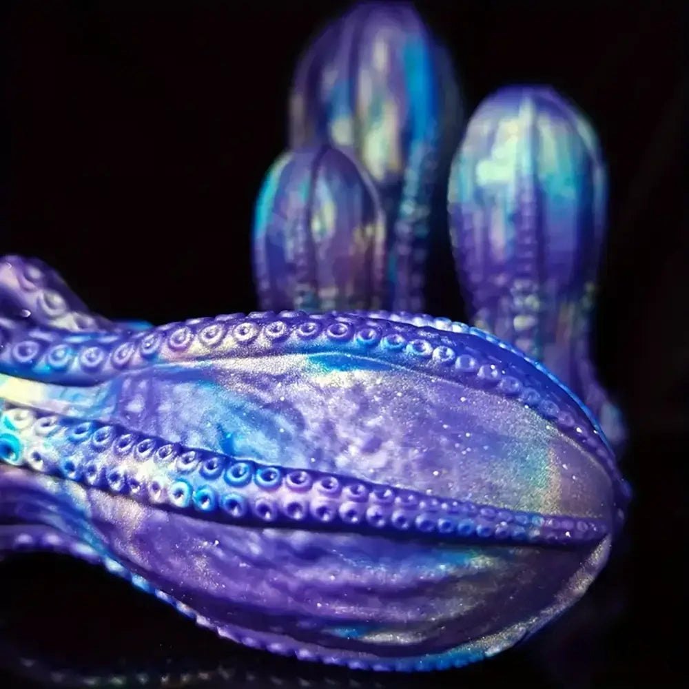 Purple and blue octopus tentacle silicone dildo, photo 2