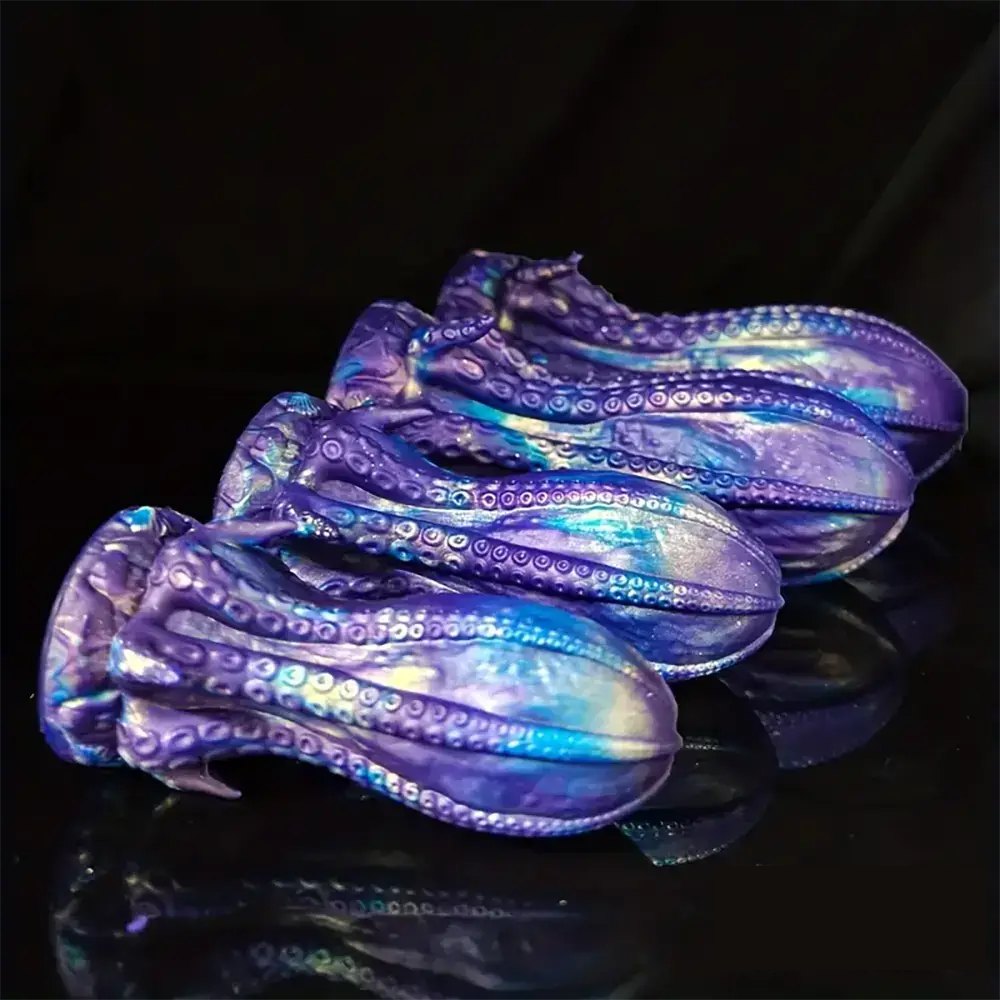 Purple and blue octopus tentacle silicone dildo, photo 3