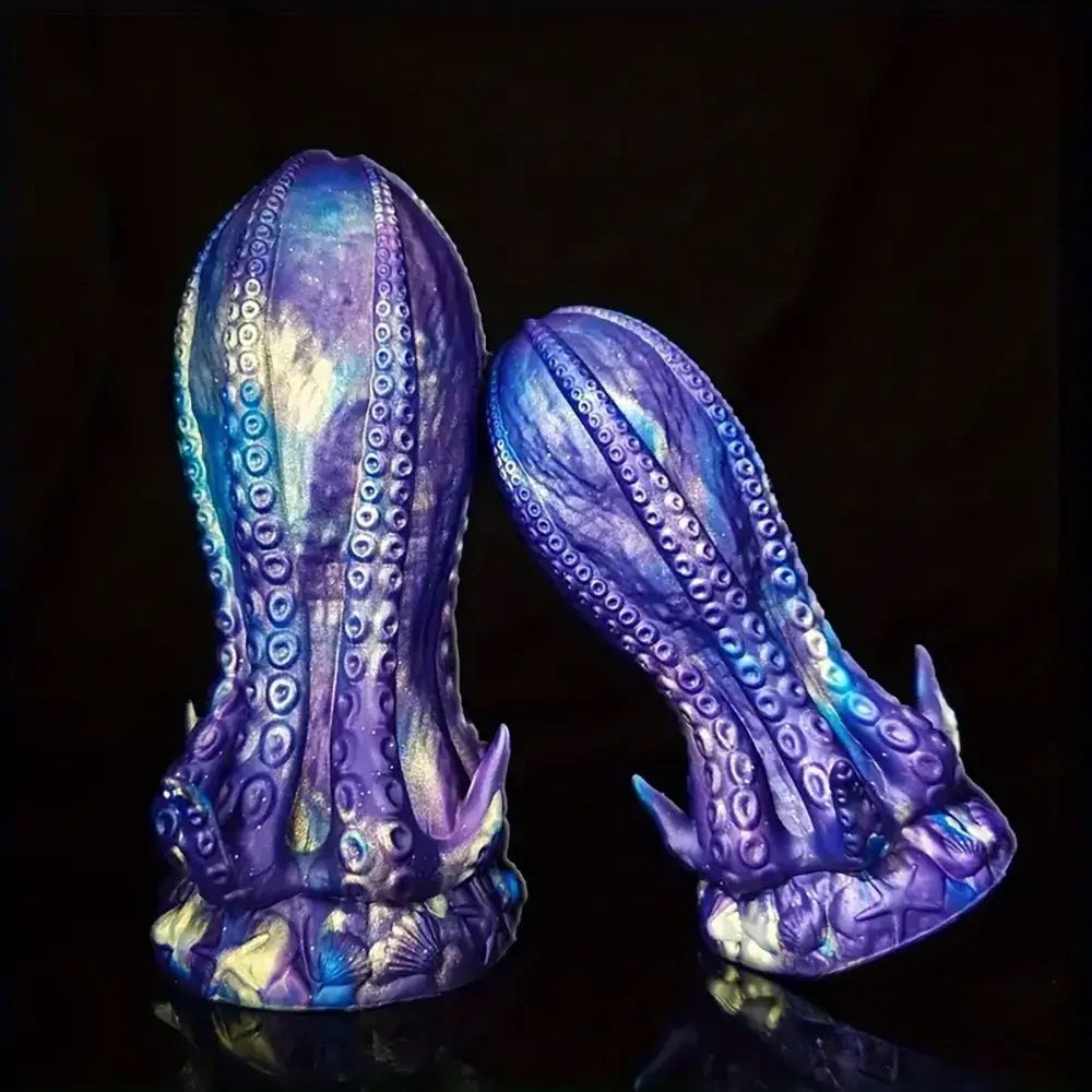 Purple and blue octopus tentacle silicone dildo, photo 4