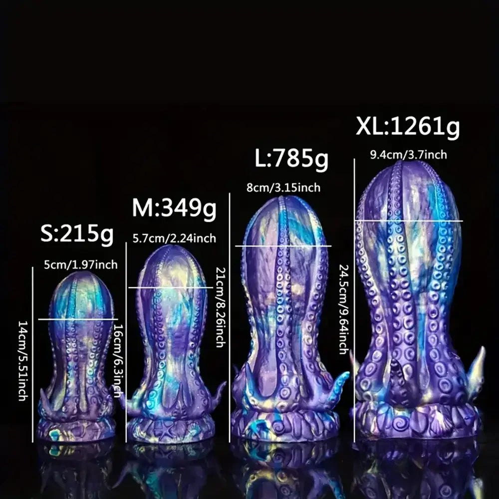 Purple and blue octopus tentacle silicone dildo, photo 6