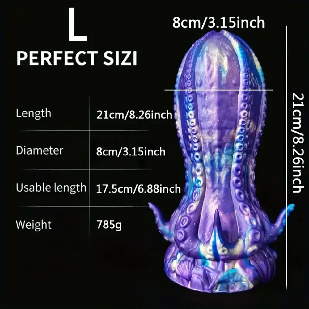 Purple and blue octopus tentacle silicone dildo, photo 7