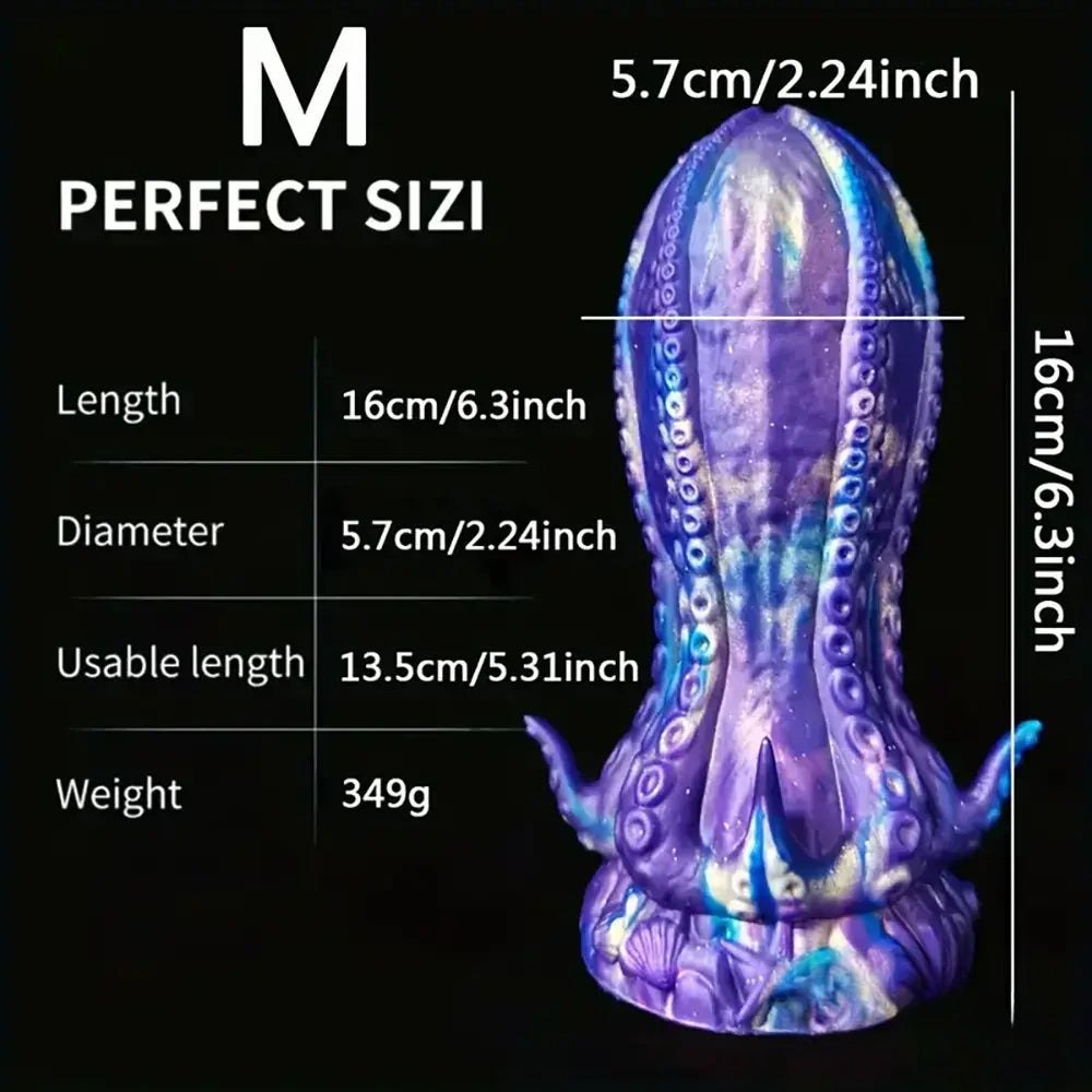 Purple and blue octopus tentacle silicone dildo, photo 8