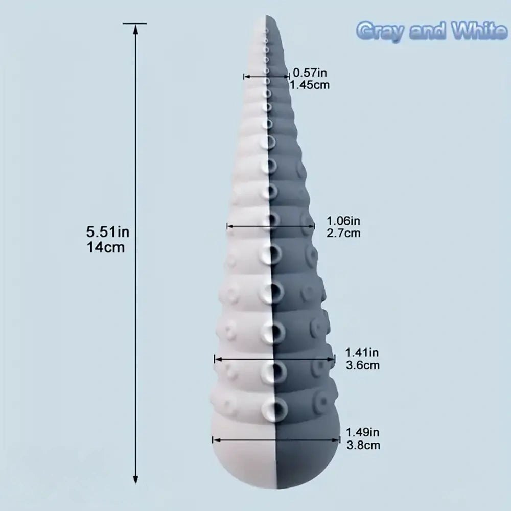 #4 ribbed silicone octopus tentacle dildo