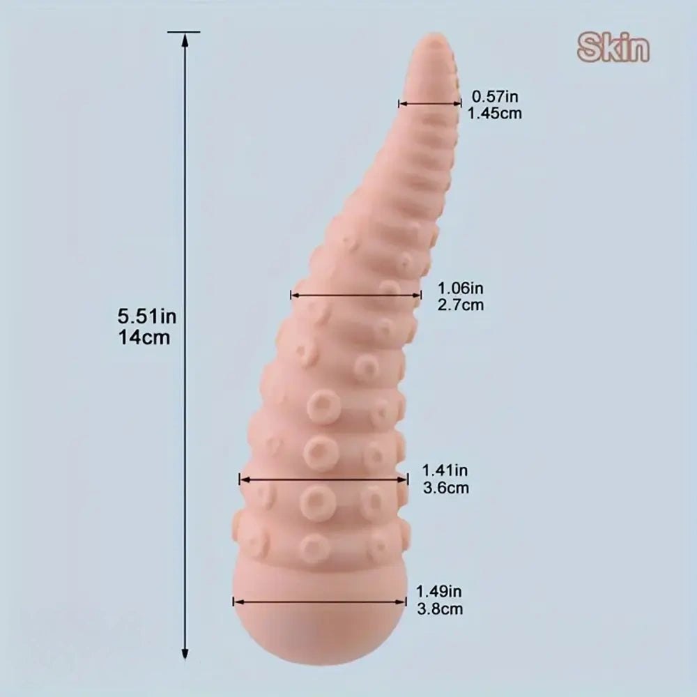 #5 ribbed silicone octopus tentacle dildo