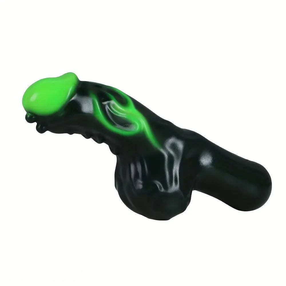 Silicone fantasy dildo with a curved bulge, photo 11