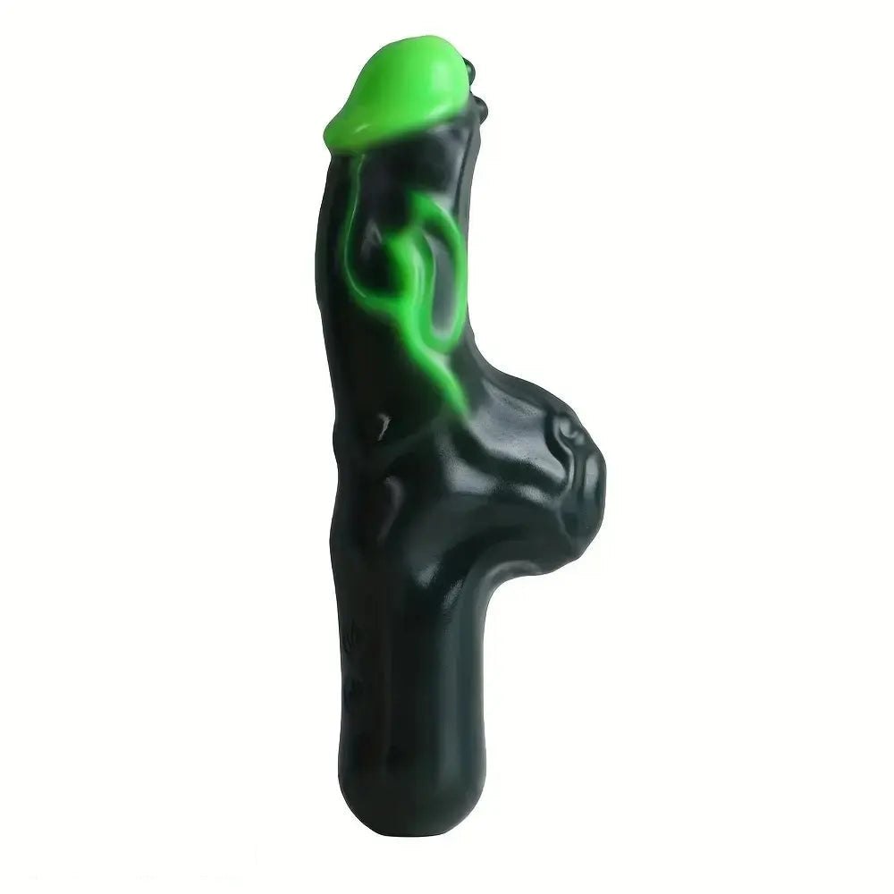 Silicone fantasy dildo with a curved bulge, photo 15