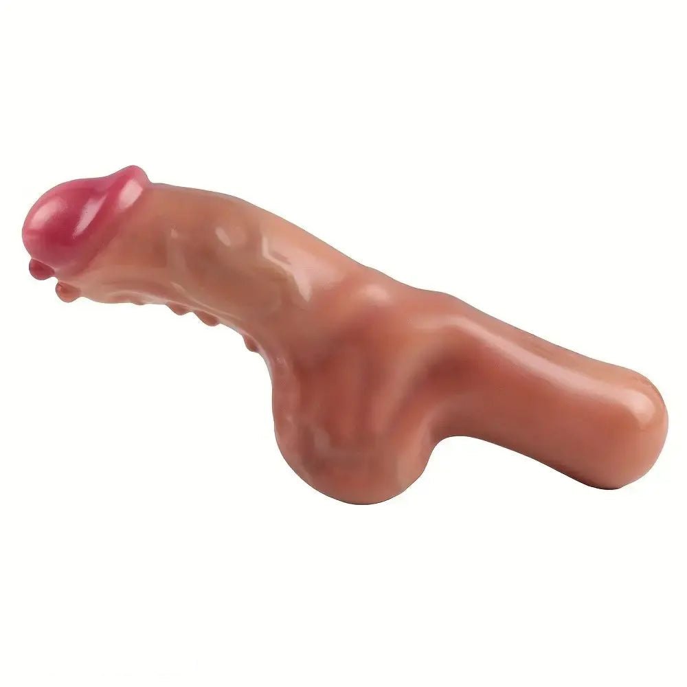 Silicone fantasy dildo with a curved bulge, photo 3