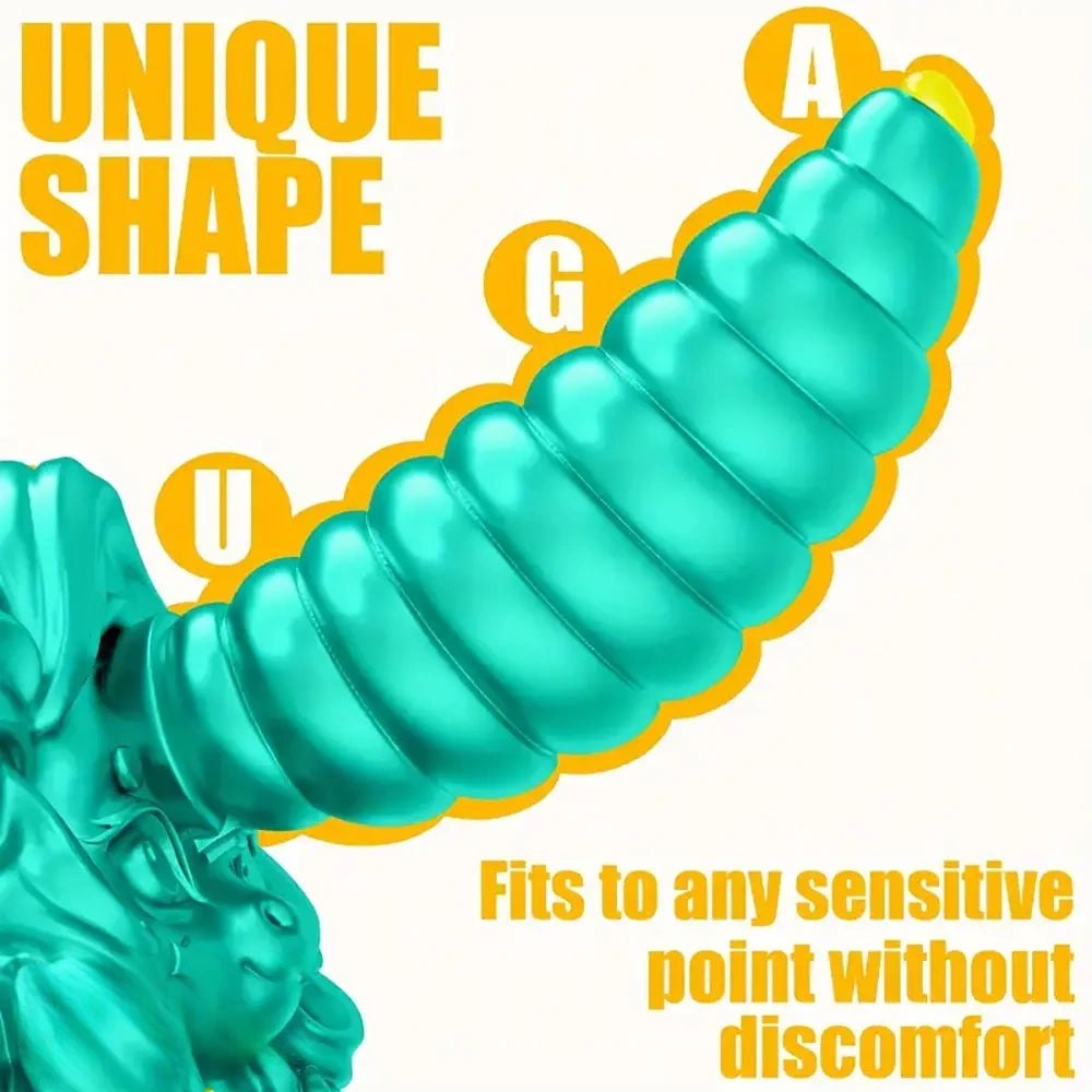 Green odd shaped fantasy silicone dildo, photo 2