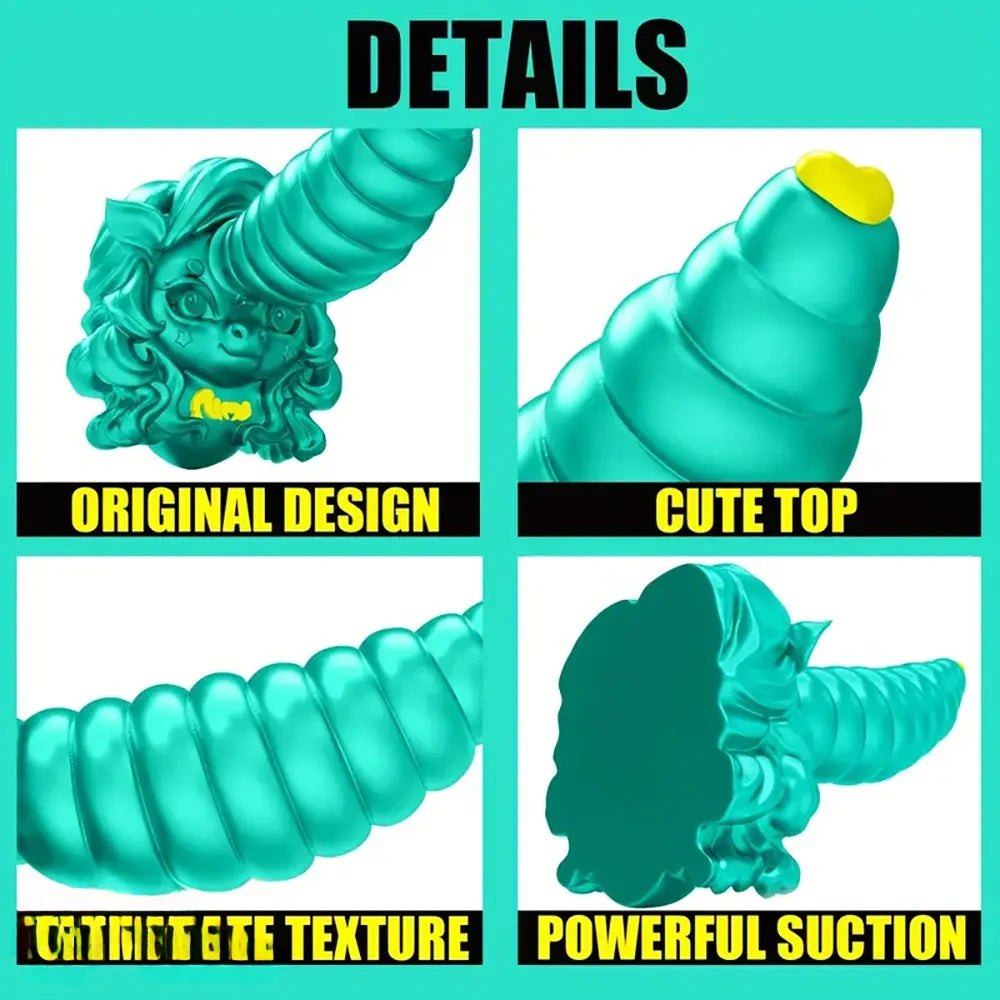 Green odd shaped fantasy silicone dildo, photo 3