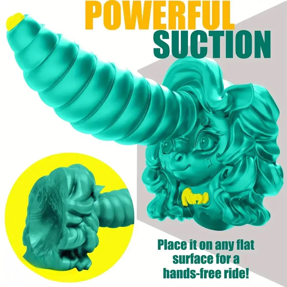 Green odd shaped fantasy silicone dildo, photo 5