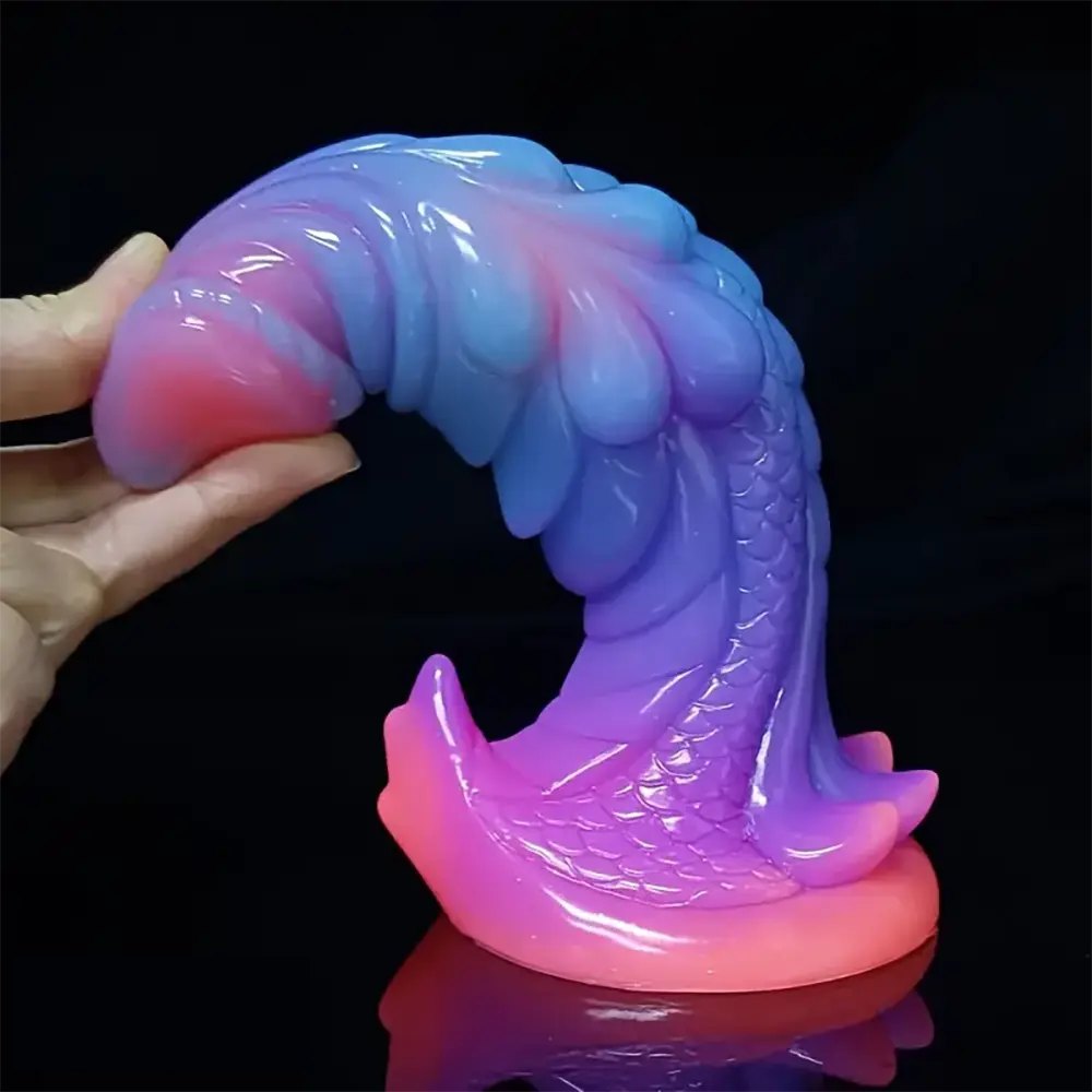 Pink blue purple ombre fantasy dildo, photo 3