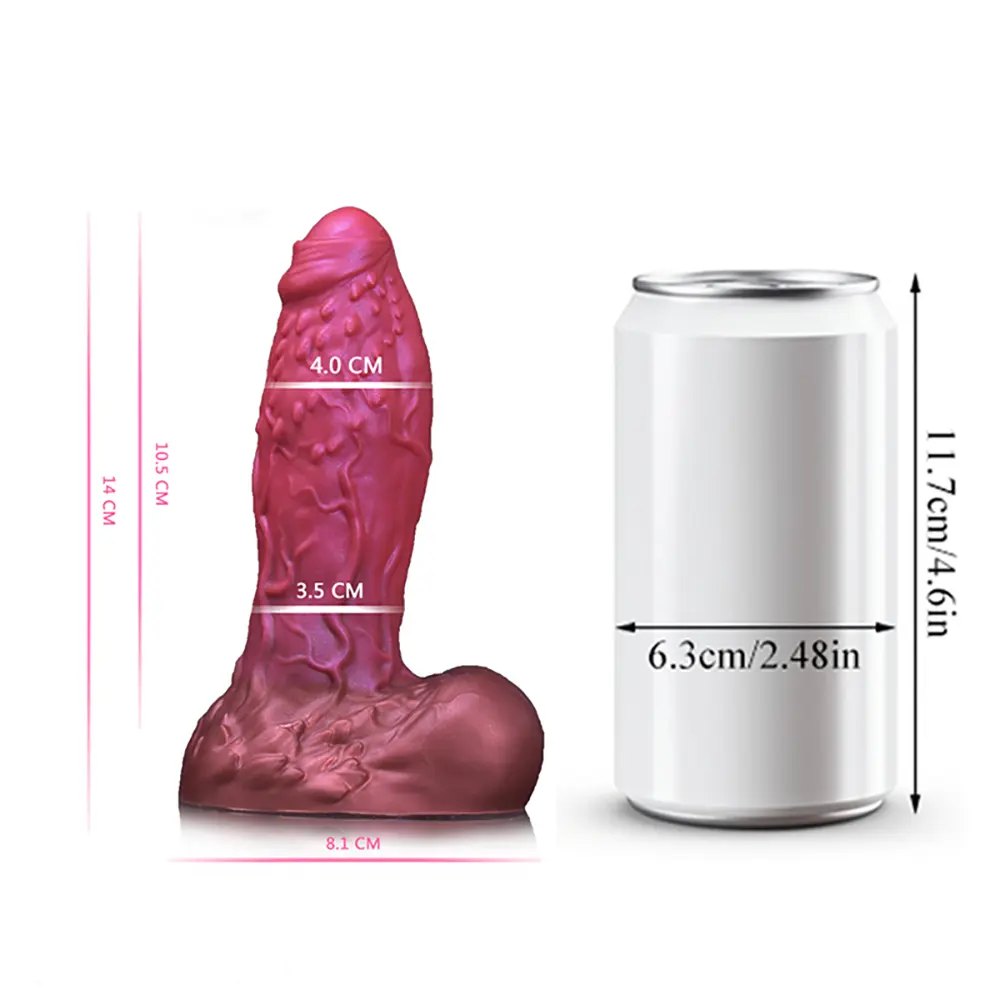 non-luminous A pink and blue ombre ribbed fantasy dildo