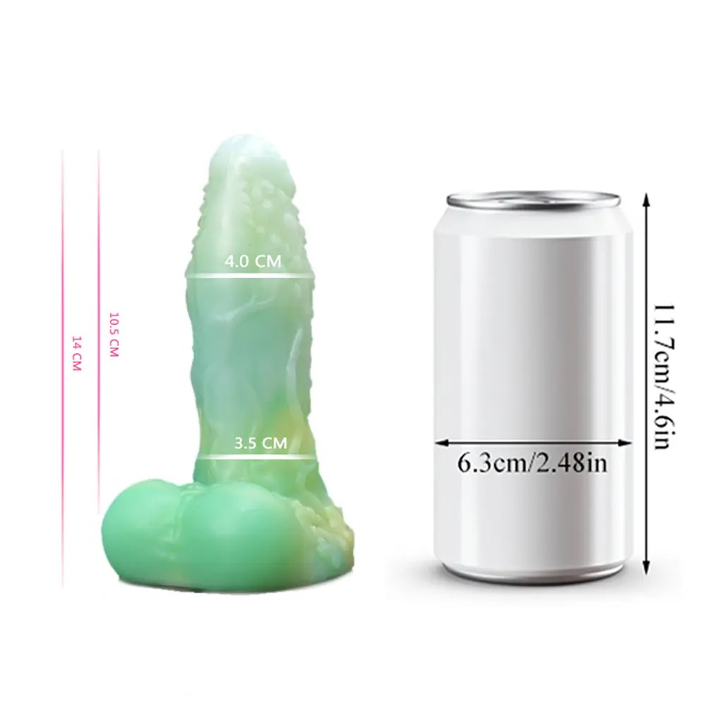 non-luminous C pink and blue ombre ribbed fantasy dildo