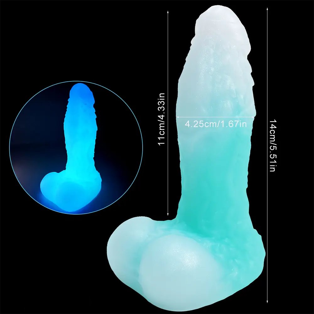 Pink and blue ombre ribbed fantasy dildo, photo 14