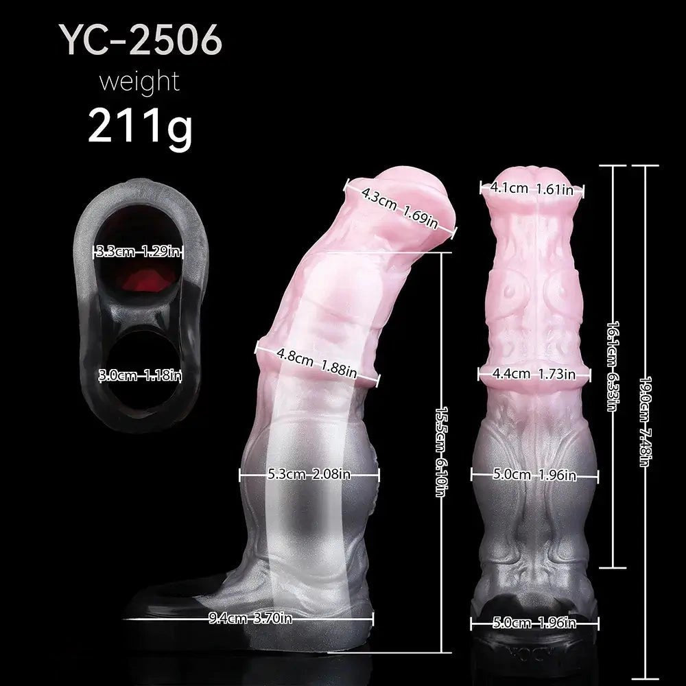 Pink ombre silicone dildo sleeve, photo 8