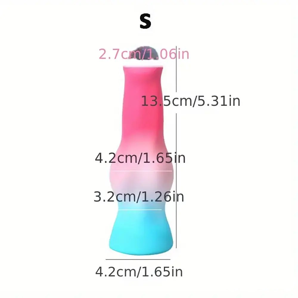 Ombre pink and teal knotted animal silicone dildo, photo 10