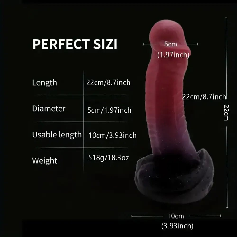 Ombre red and black fantasy dildo, photo 10