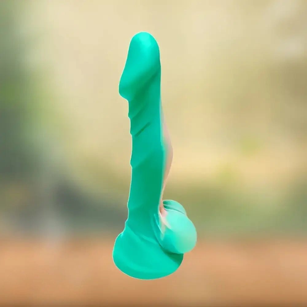 #4 ombre realistic silicone dildo with suction cup base