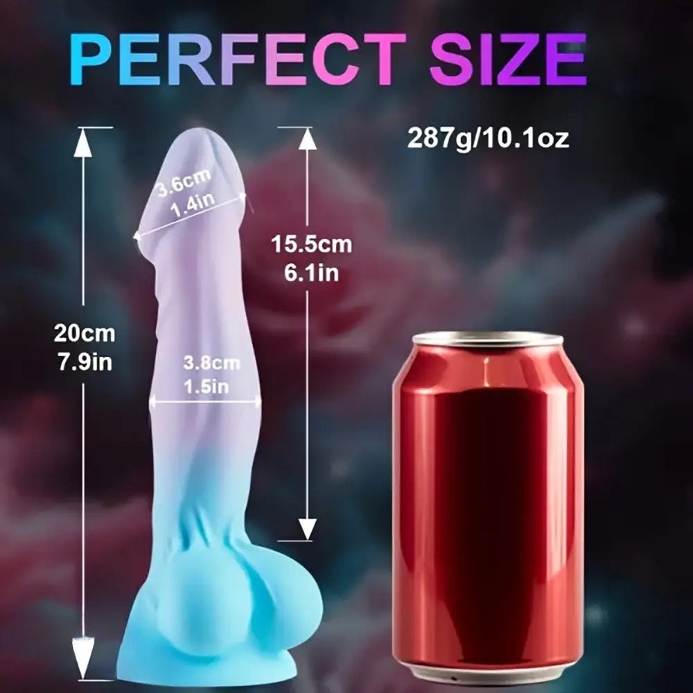 Ombre realistic silicone dildo with suction cup base, photo 2