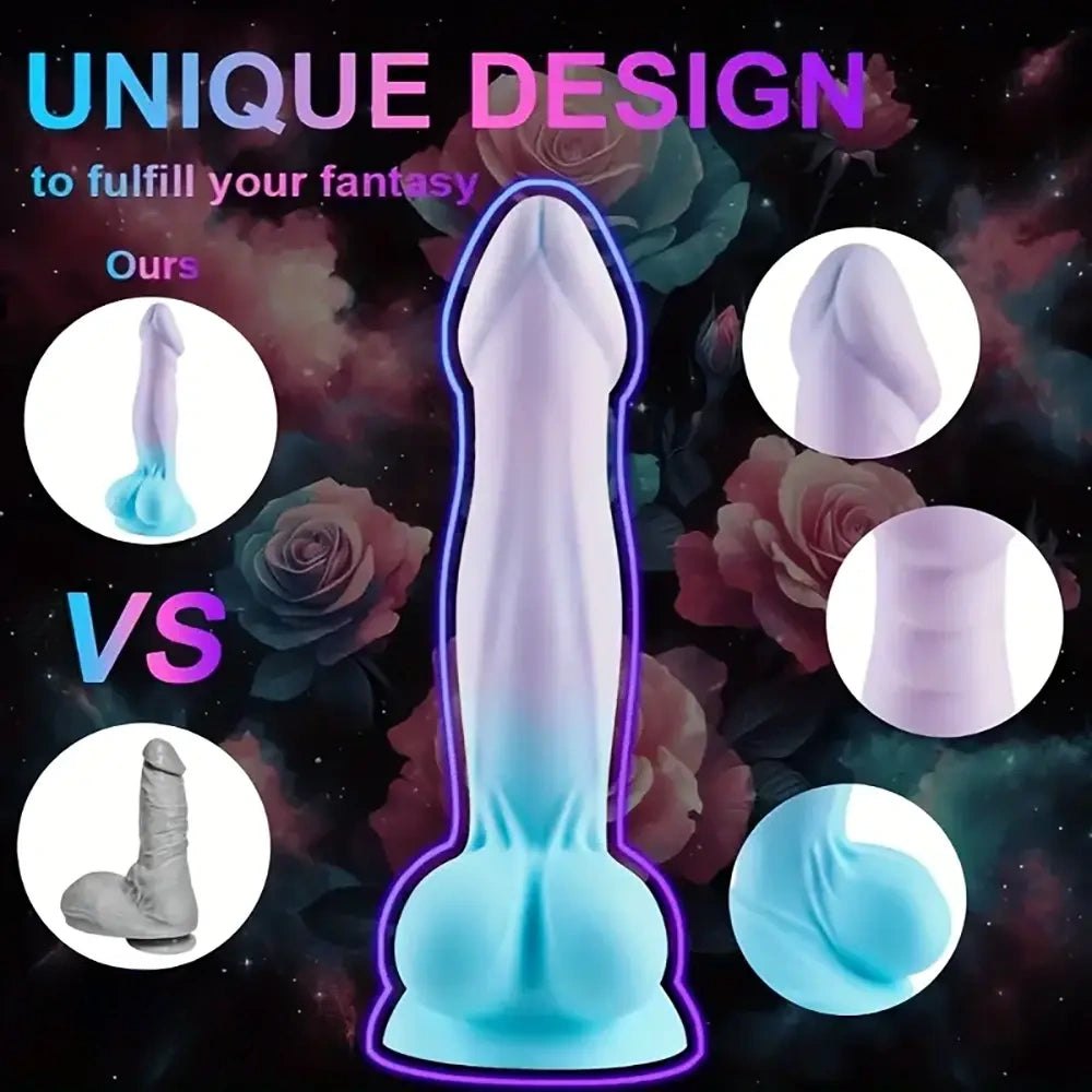 Ombre realistic silicone dildo with suction cup base, photo 6