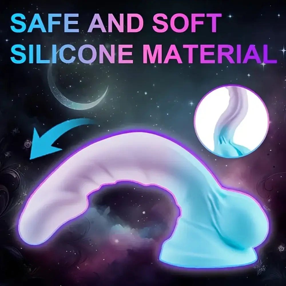 Ombre realistic silicone dildo with suction cup base, photo 7
