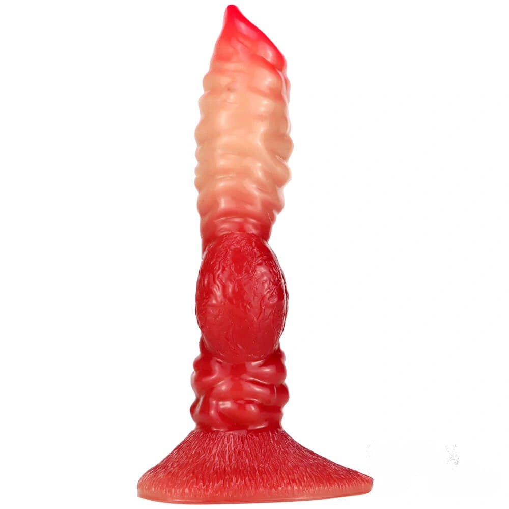 Ombre ribbed fantasy dildo with flared base, photo 11