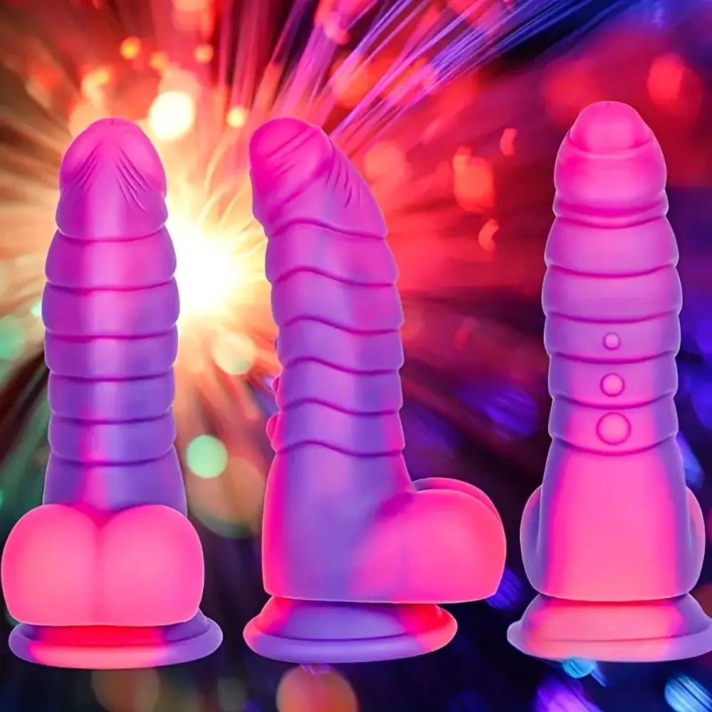 Colorful ombre ribbed fantasy dildo, photo 2