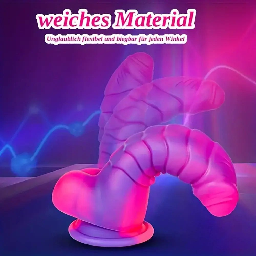 Colorful ombre ribbed fantasy dildo, photo 4