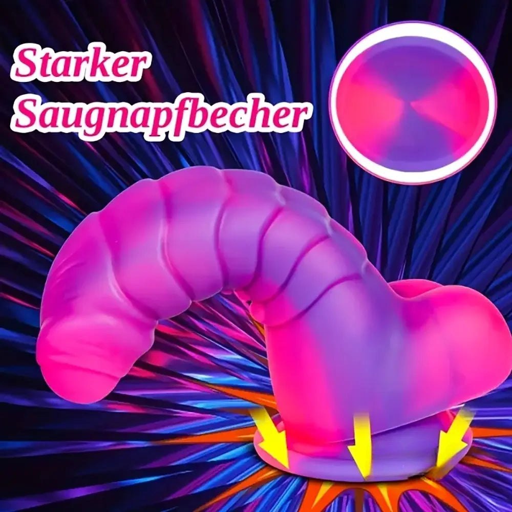 Colorful ombre ribbed fantasy dildo, photo 5