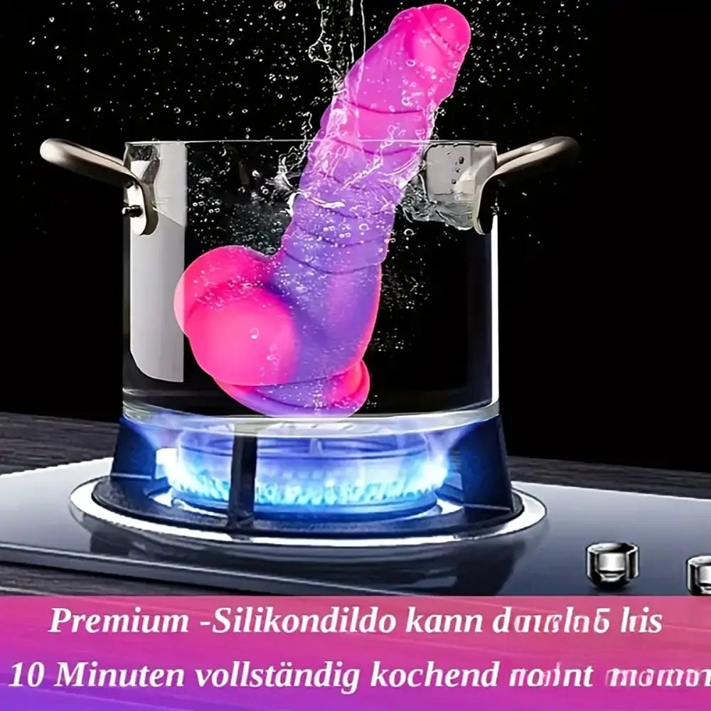 Colorful ombre ribbed fantasy dildo, photo 6