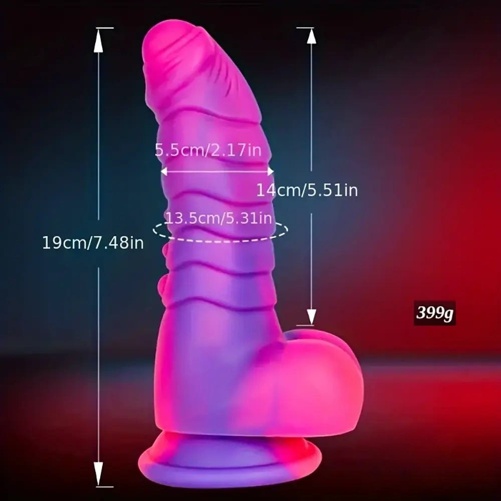 Colorful ombre ribbed fantasy dildo, photo 7