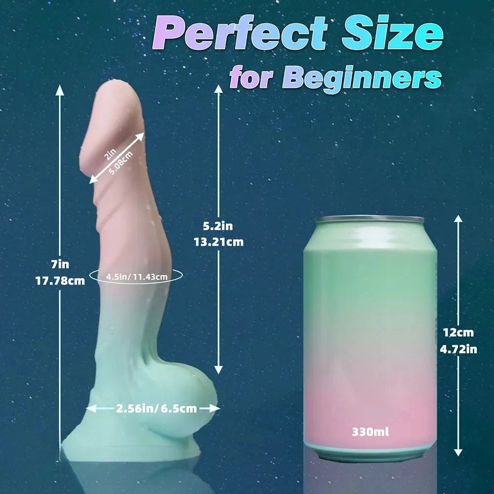 #2 ribbed color block silicone dildo