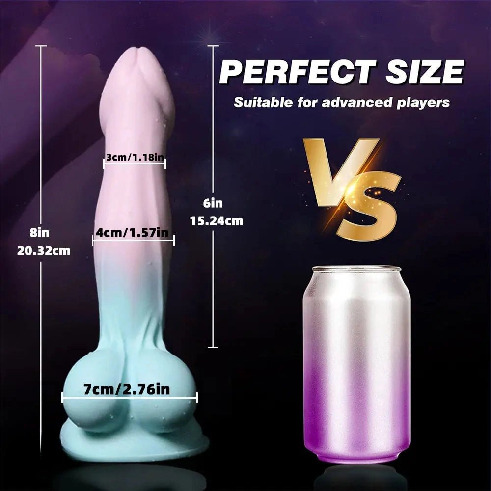 #2 ribbed color block silicone dildo