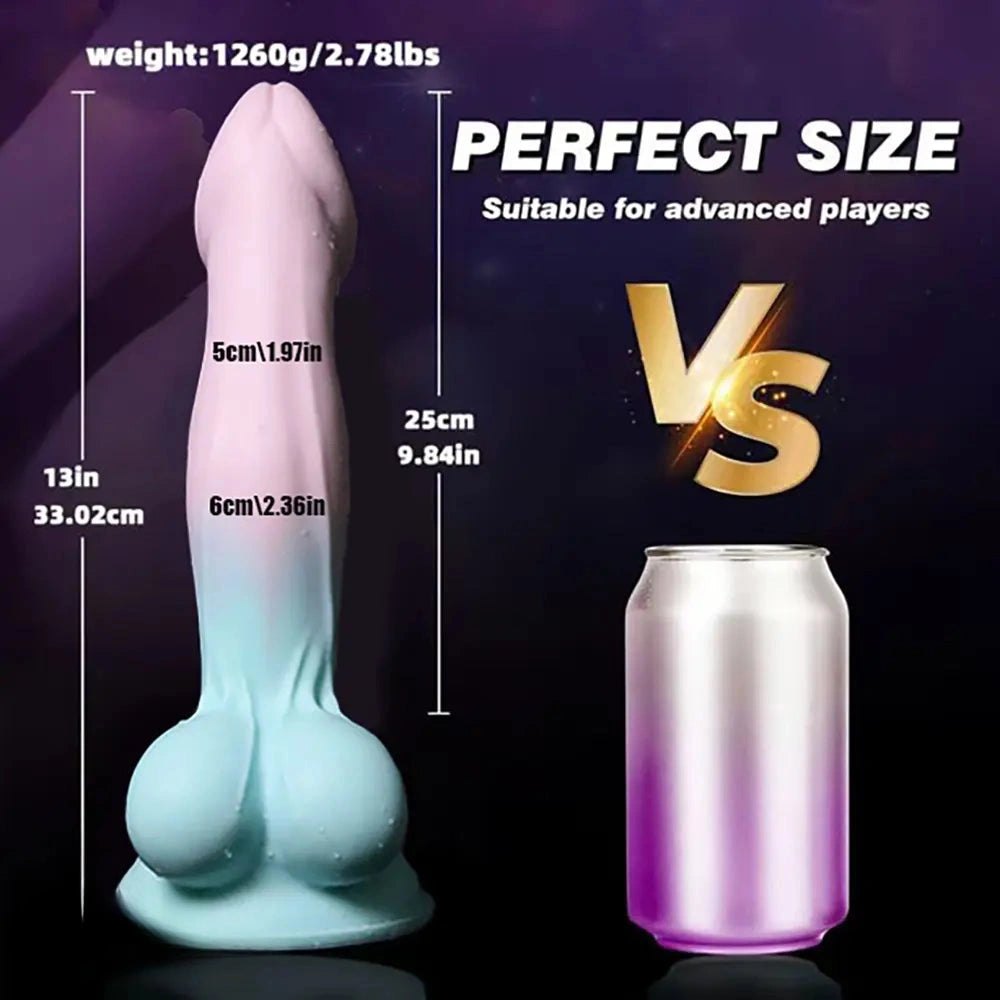 #2 ribbed color block silicone dildo